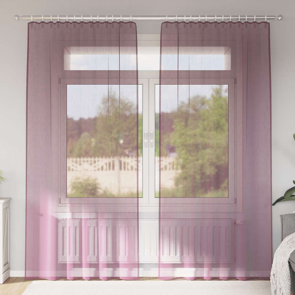 Rideaux en voile avec passe-tringle 2 p. Mauve