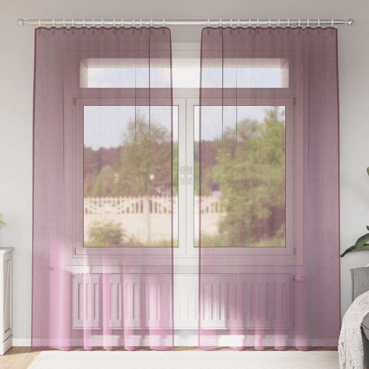 Voile Vorhänge mit Stangentaschen 2 Stk. Lila