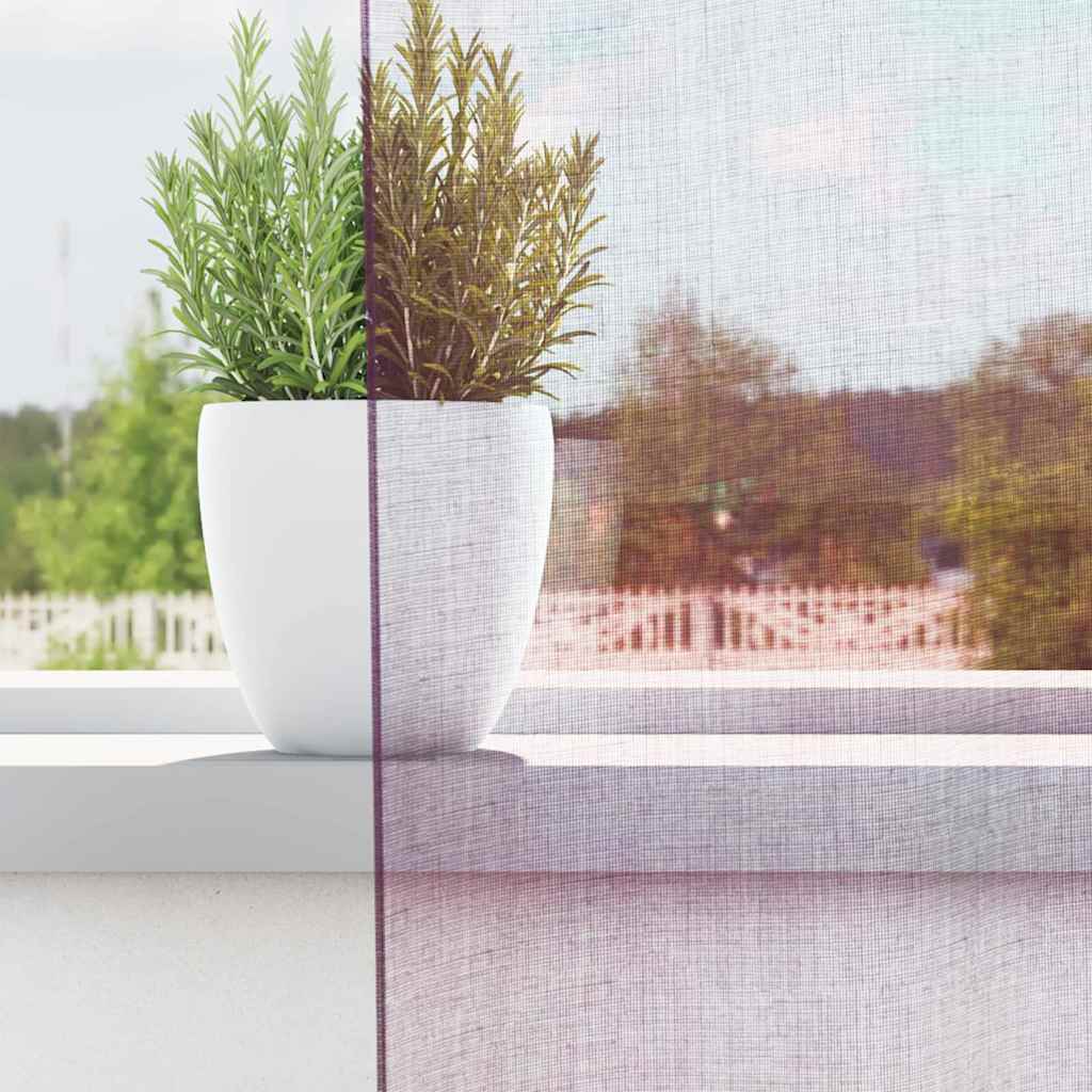 Rod Pocket Sheer Curtains 2 Pcs. Purple