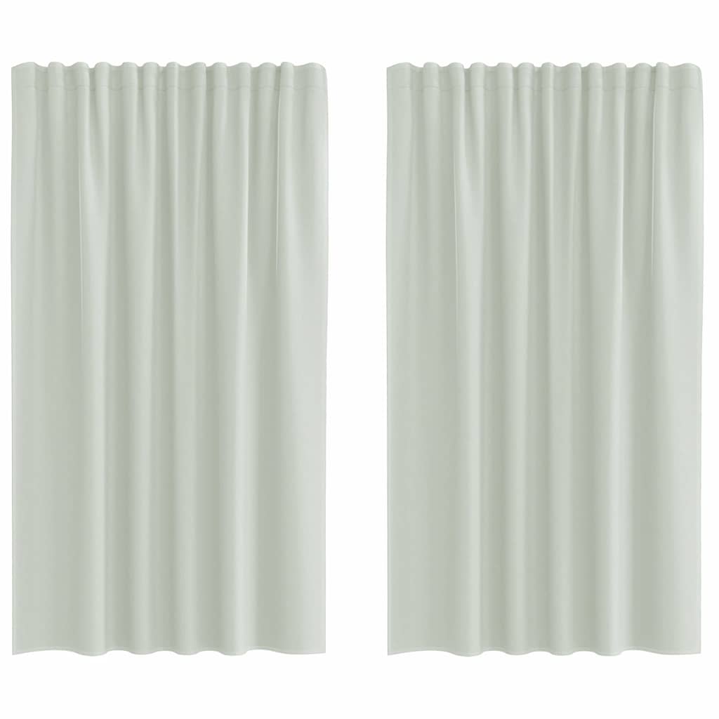Voilage à passants 2 pcs. Gris clair