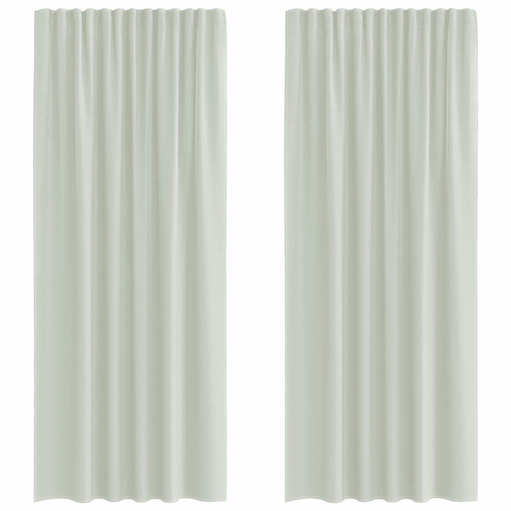 Voilage à passants 2 pcs. Gris clair