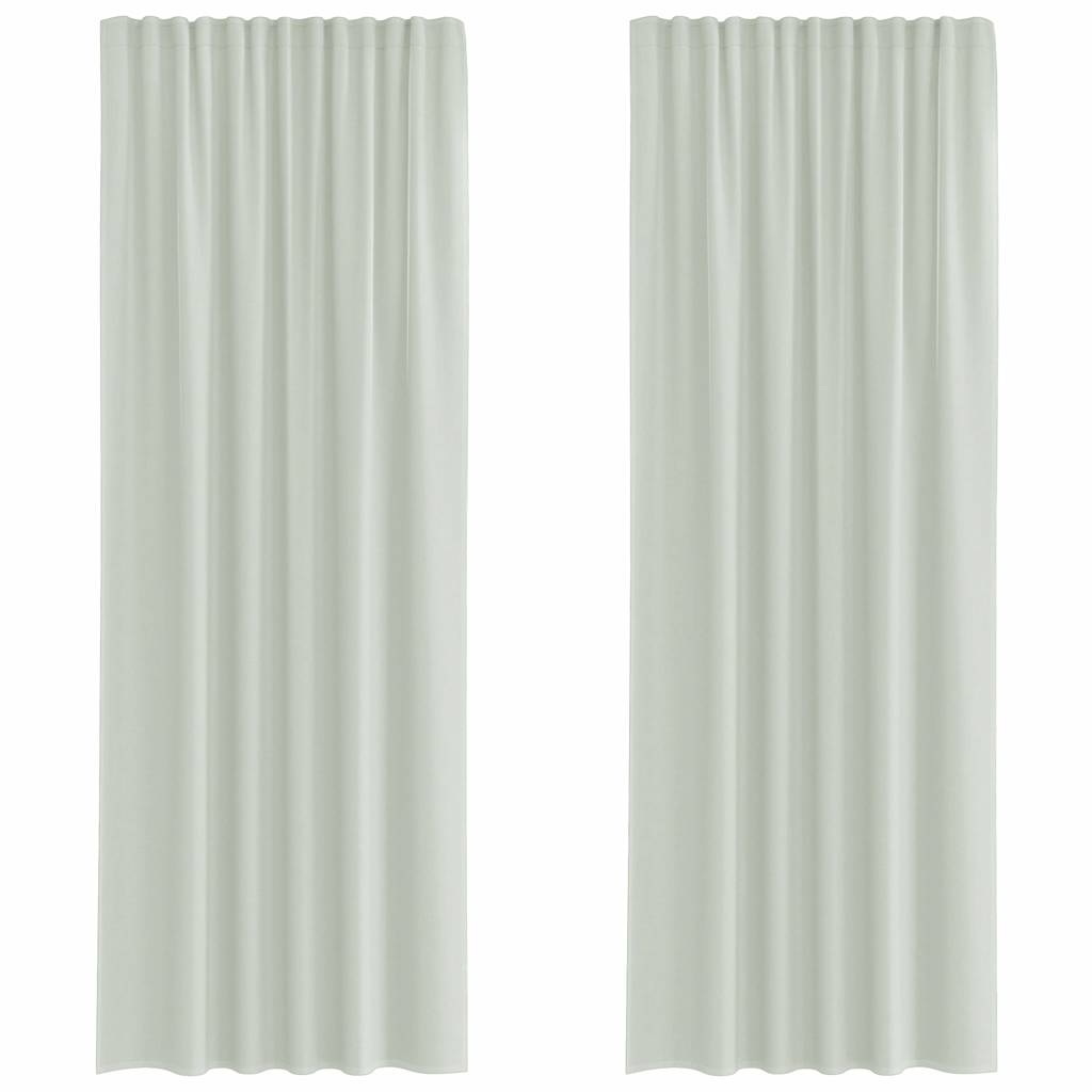 Voilage à passants 2 pcs. Gris clair