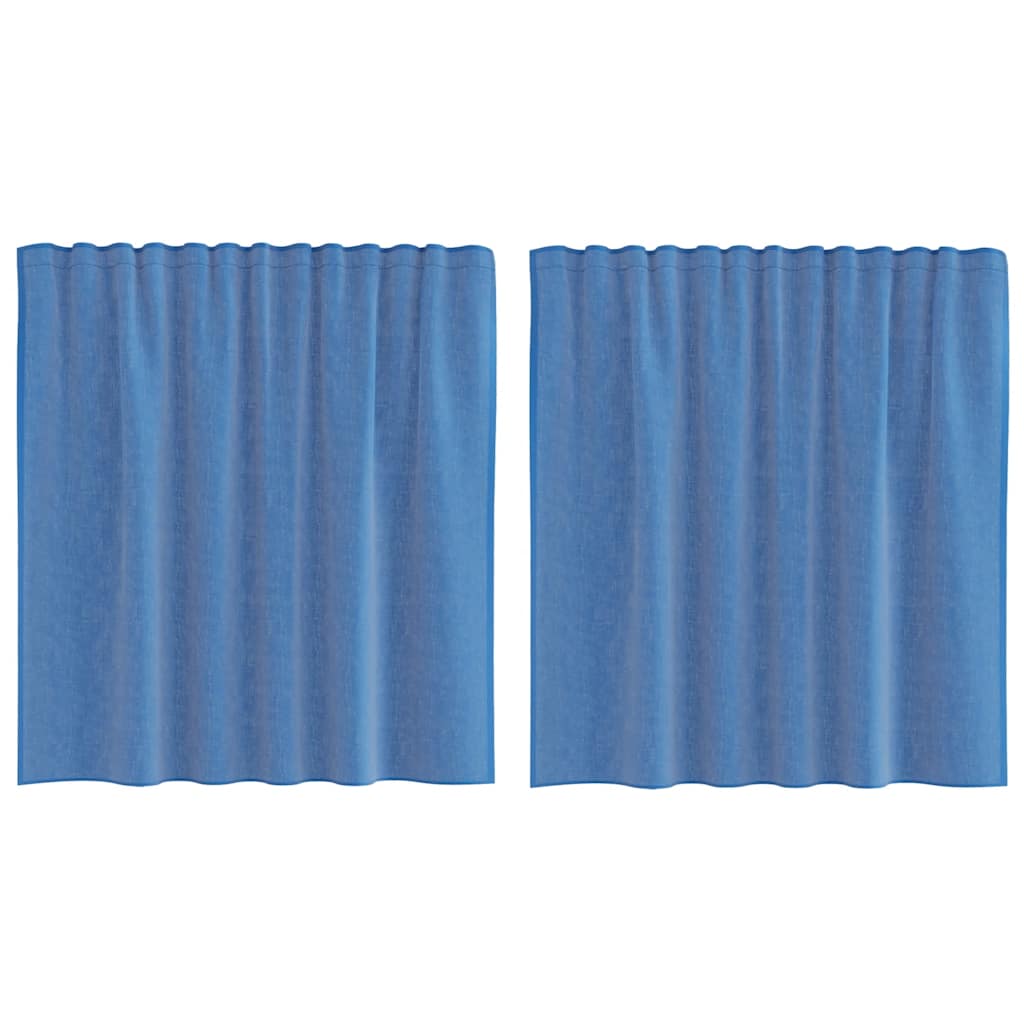 Voilages à passant 2 pièces bleu roi
