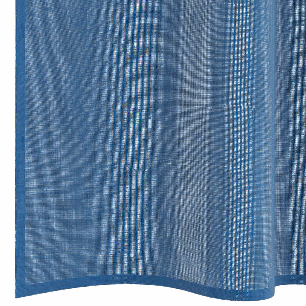Voilages à passant 2 pièces bleu roi