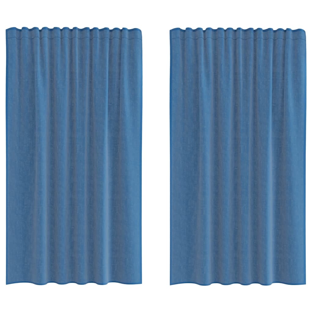 Voilages à passant 2 pièces bleu roi