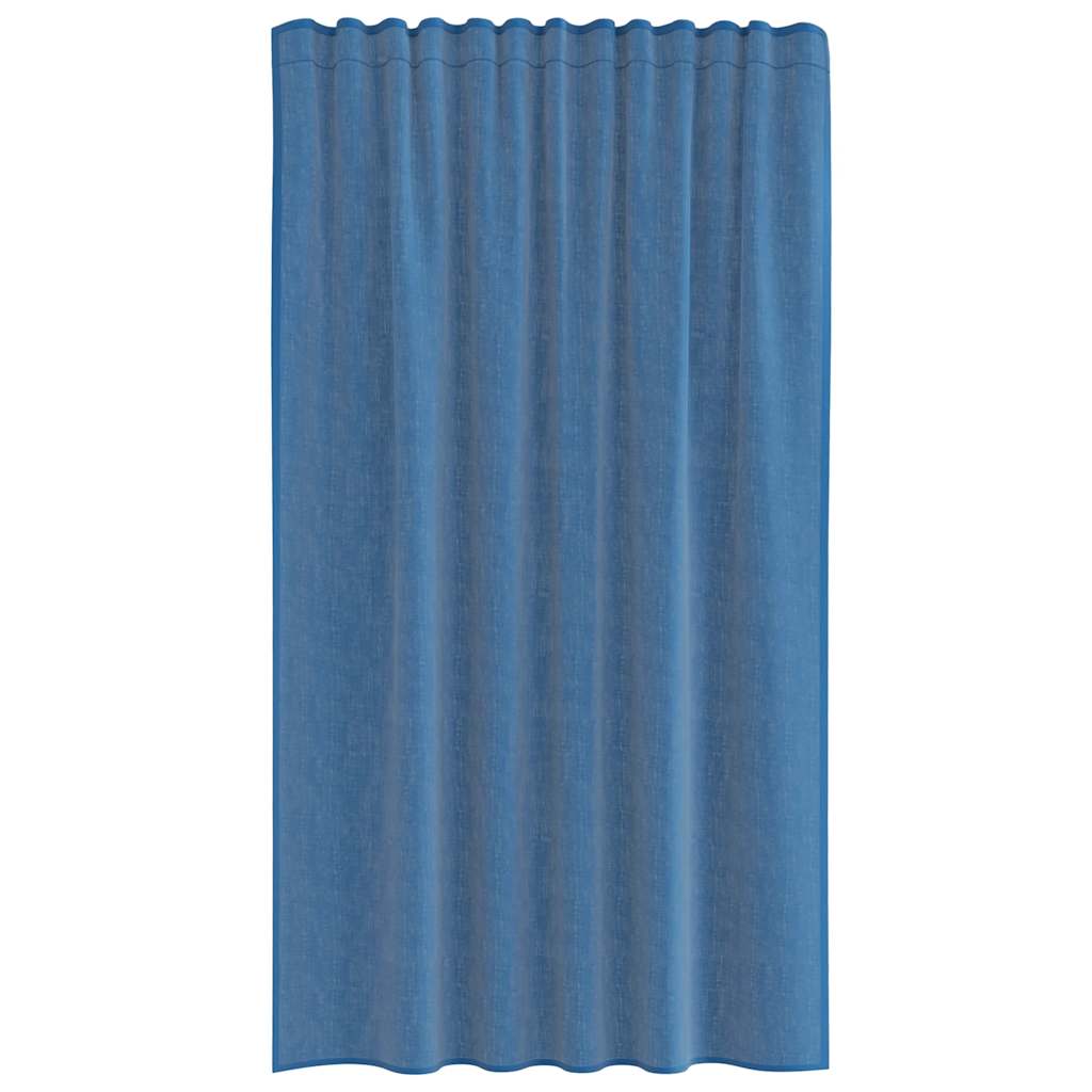 Voilages à passant 2 pièces bleu roi