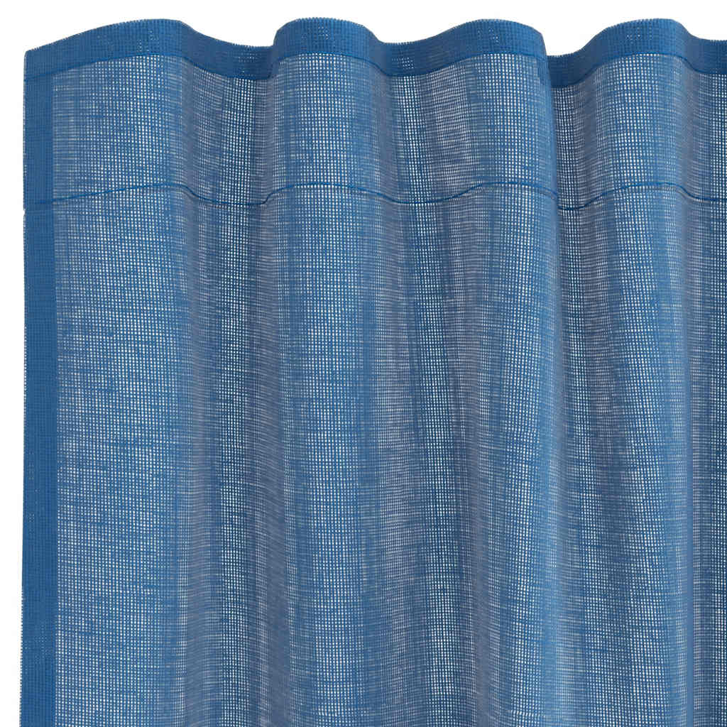 Voilages à passant 2 pièces bleu roi