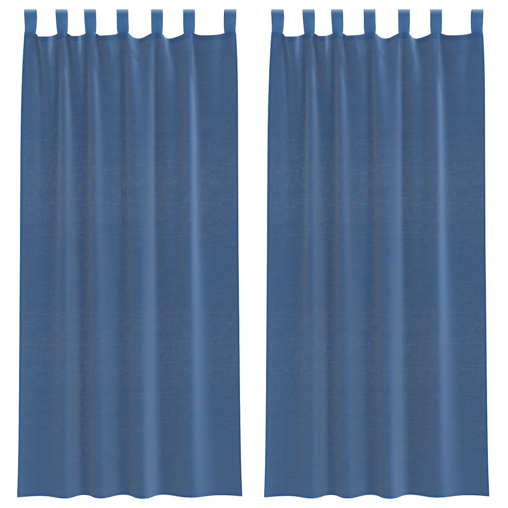 Voile Curtains with Rod Pockets, 2 Pcs. Royal Blue