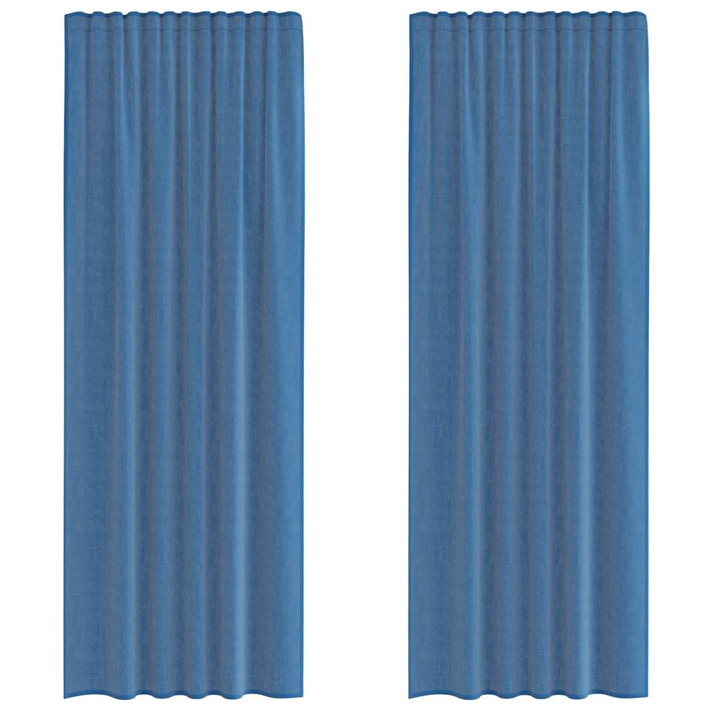 Voile Vorhänge mit Stangentaschen 2 Stk. Königsblau