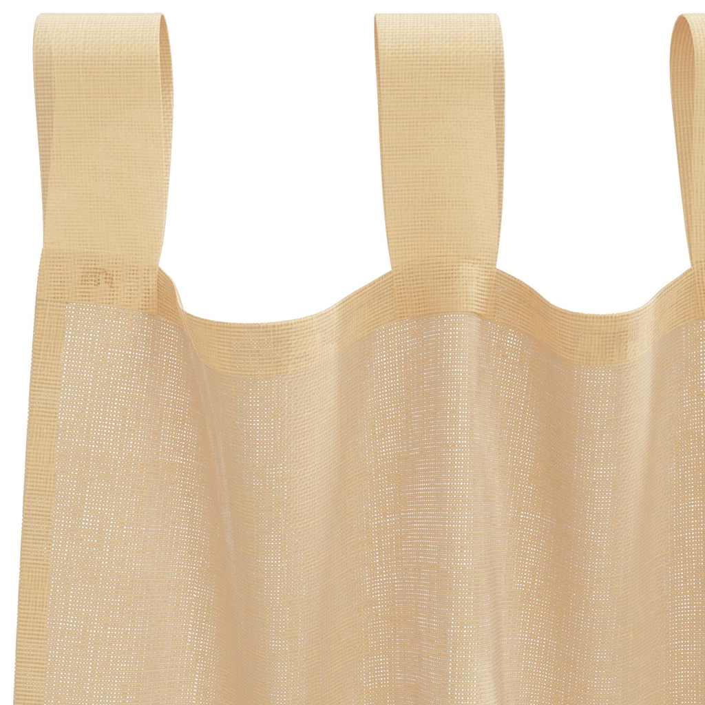 Voile Curtain Panels with Rod Pockets, 2 pcs., Sand Color