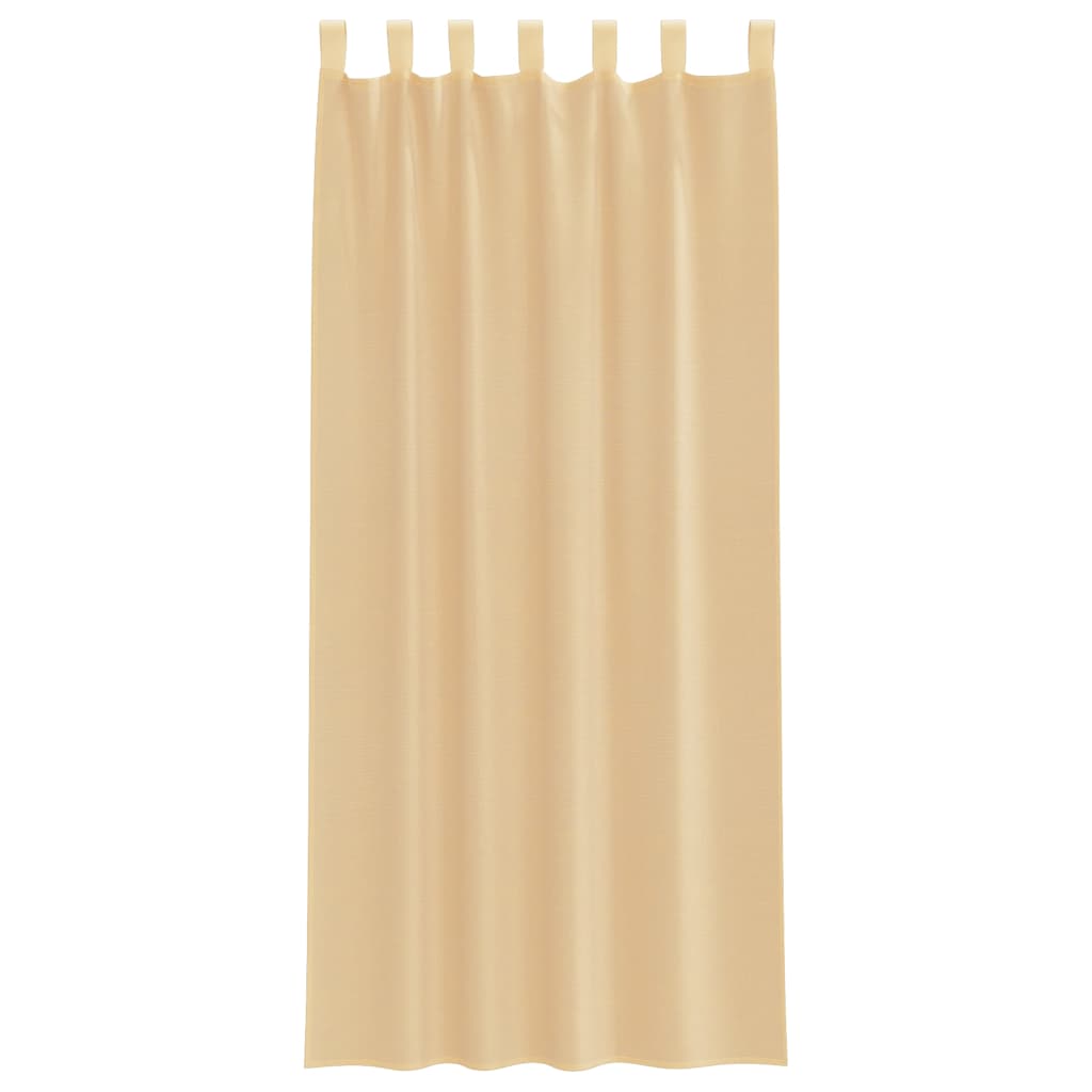 Voile Vorhänge mit Stangentaschen 2 Stk. Sandfarbe