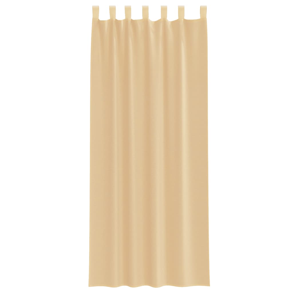 Voilages avec tunnel pour tringle 2 pièces coloris sable