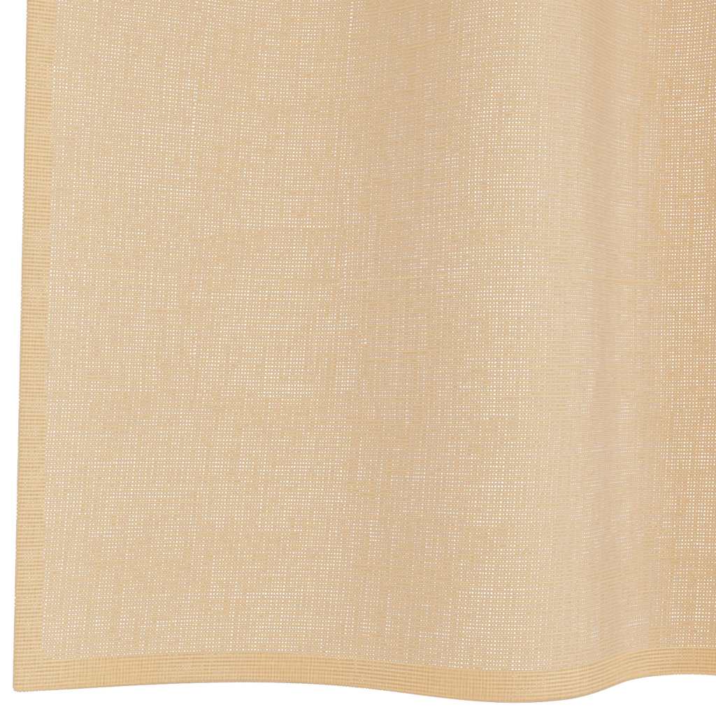 Voilages avec tunnel pour tringle 2 pièces coloris sable