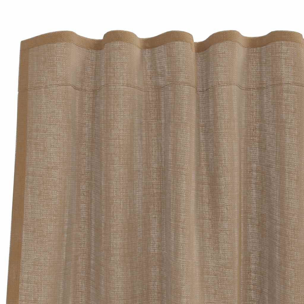 Voile Vorhänge mit Stangentaschen 2 Stk. Hellbraun