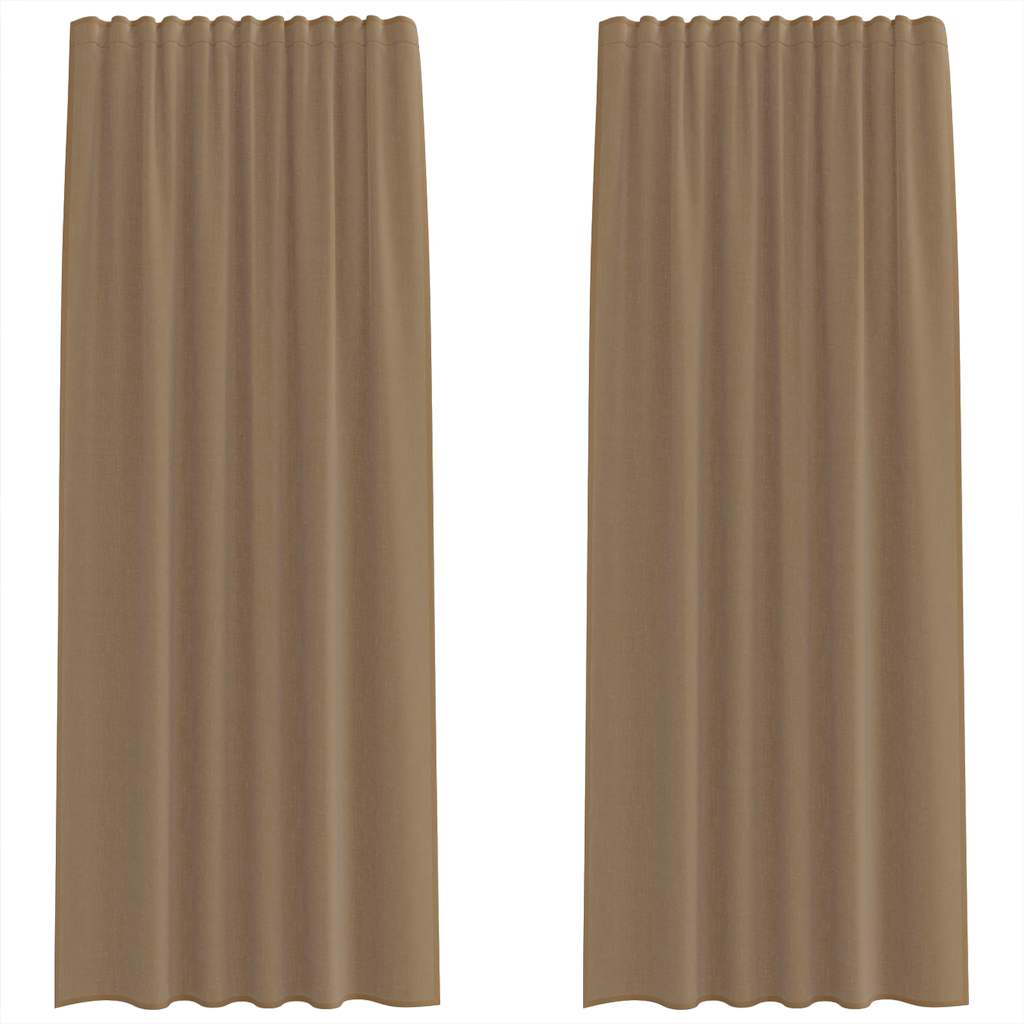Paires de voilages à passe-tringle, marron clair