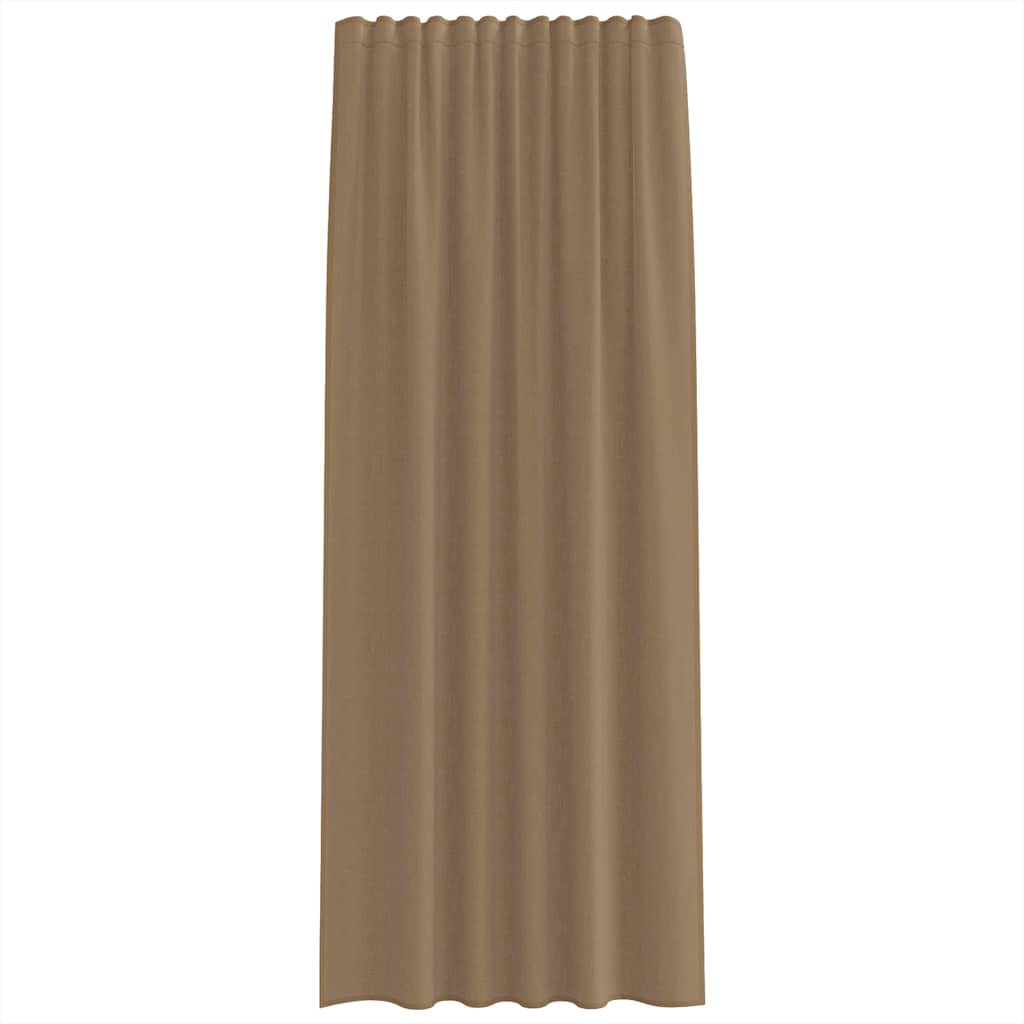 Voilages avec passe-tringle, 2 pcs. Marron clair