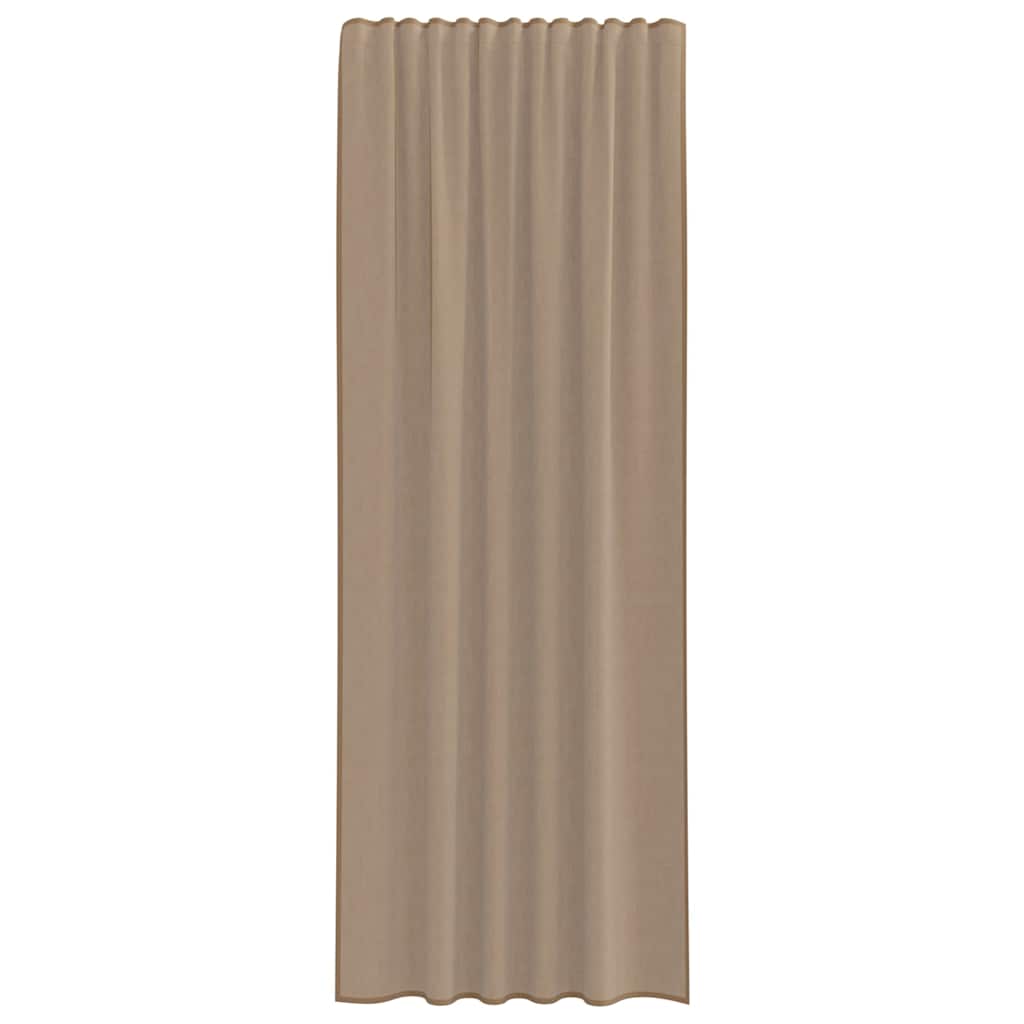 Voile Curtain Panels with Rod Pockets, 2 Pcs, Light Brown