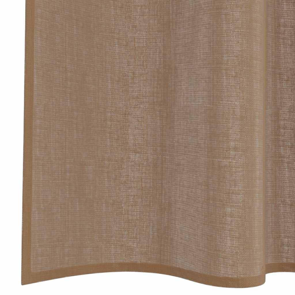 Voile Curtain Panels with Rod Pockets, 2 Pcs, Light Brown