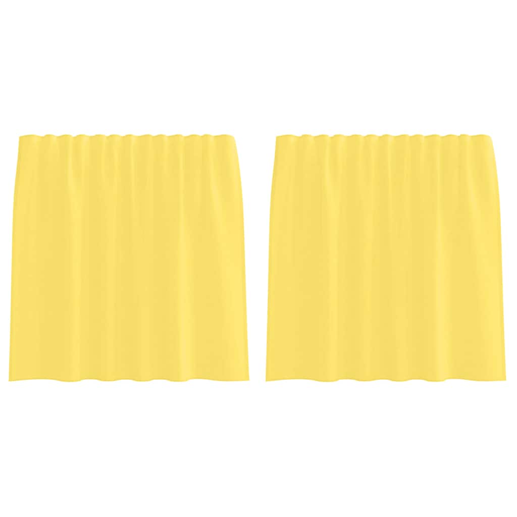 Voile Vorhänge mit Stangentaschen 2 Stk. Gelb