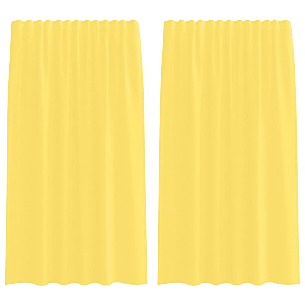 Voile Vorhänge mit Stangentaschen 2 Stk. Gelb