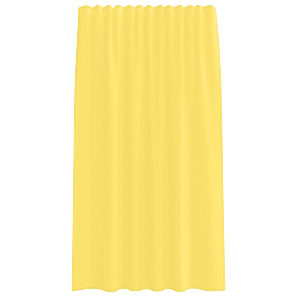 Voile Vorhänge mit Stangentaschen 2 Stk. Gelb