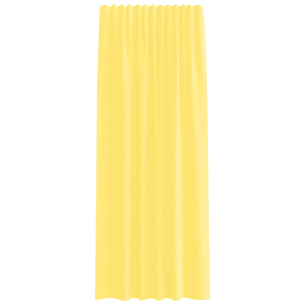 Voile Vorhänge mit Stangentaschen 2 Stk. Gelb