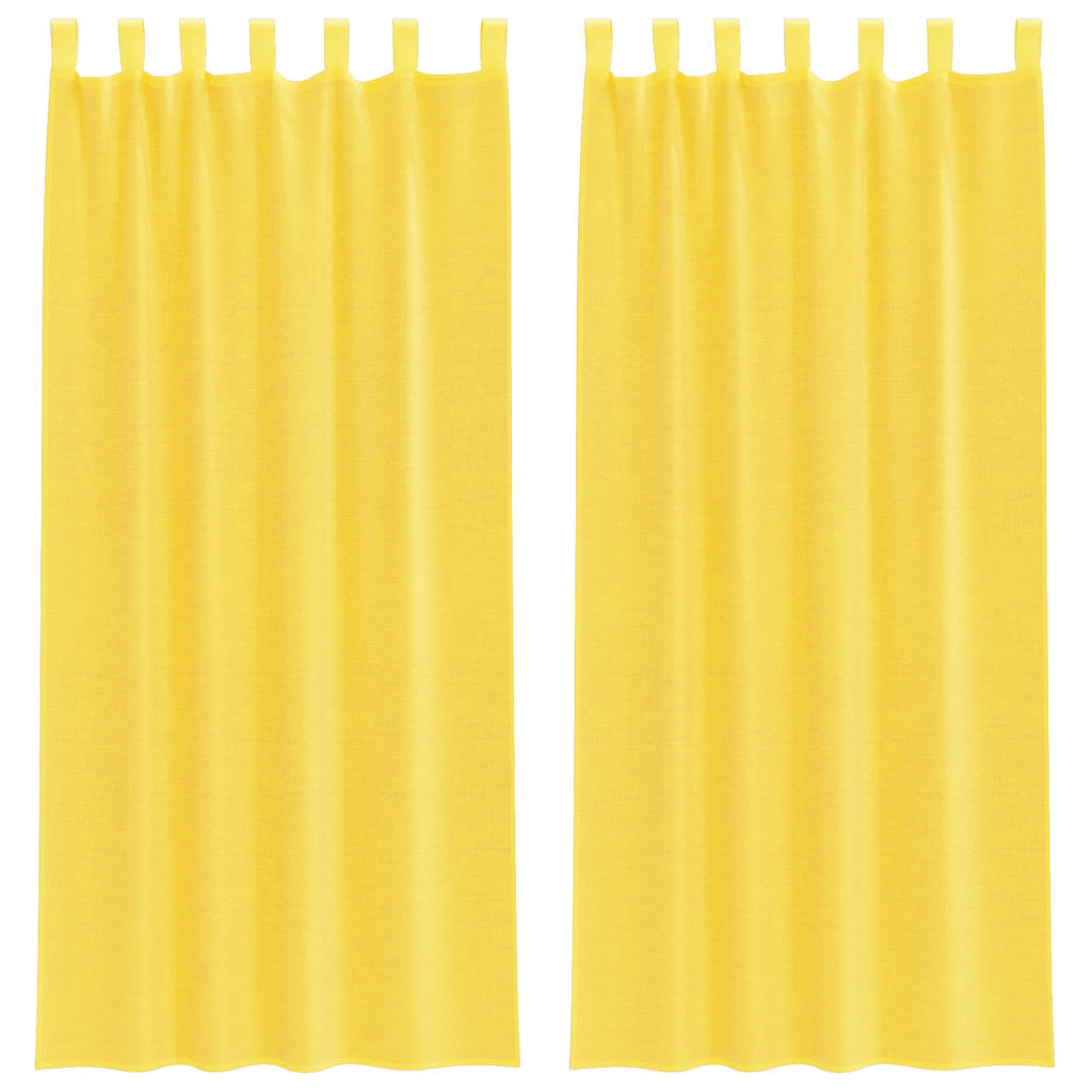 Voilages à passant 2 pcs Jaune