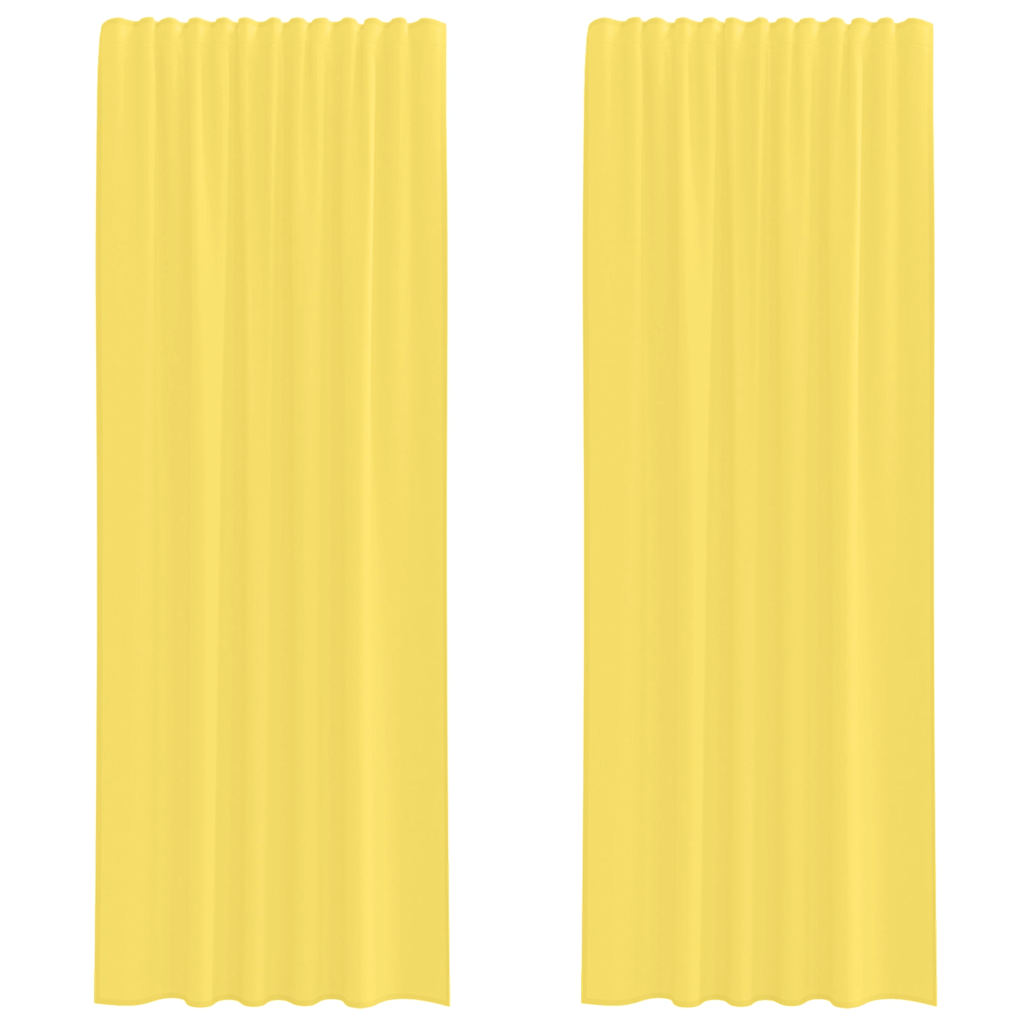 Voilages à passant 2 pcs Jaune
