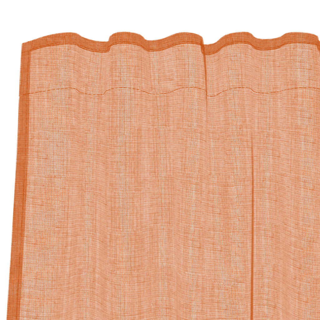 Voile Curtain Panels with Rod Pockets, 2 pcs., Terracotta