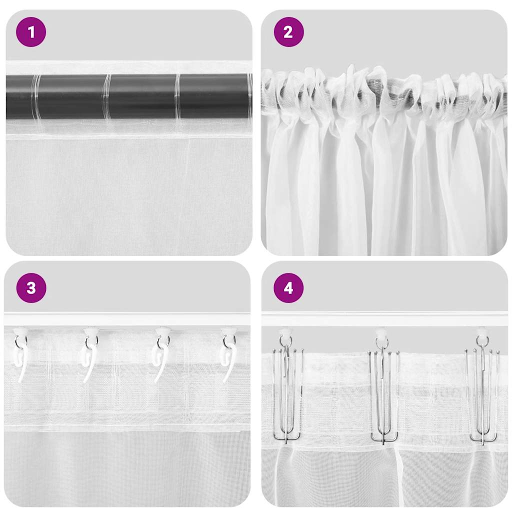 Voile Curtain Panels with Rod Pockets, 2 pcs., Terracotta