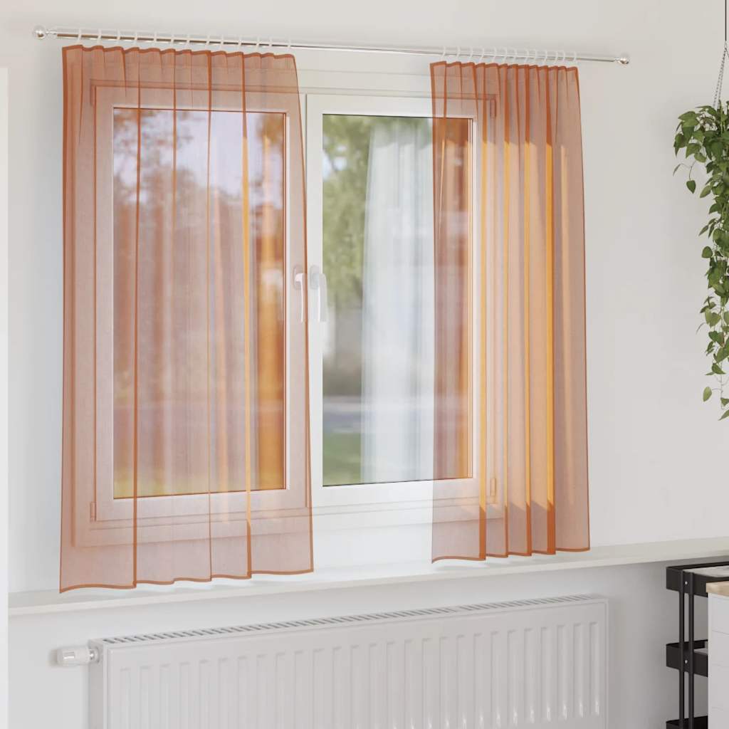 Voilages à passant 2 pcs Terracotta