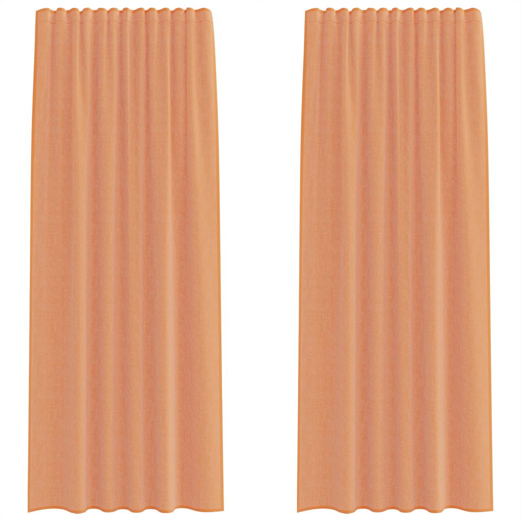 Voile Vorhänge mit Stangentaschen 2 Stk. Terrakotta