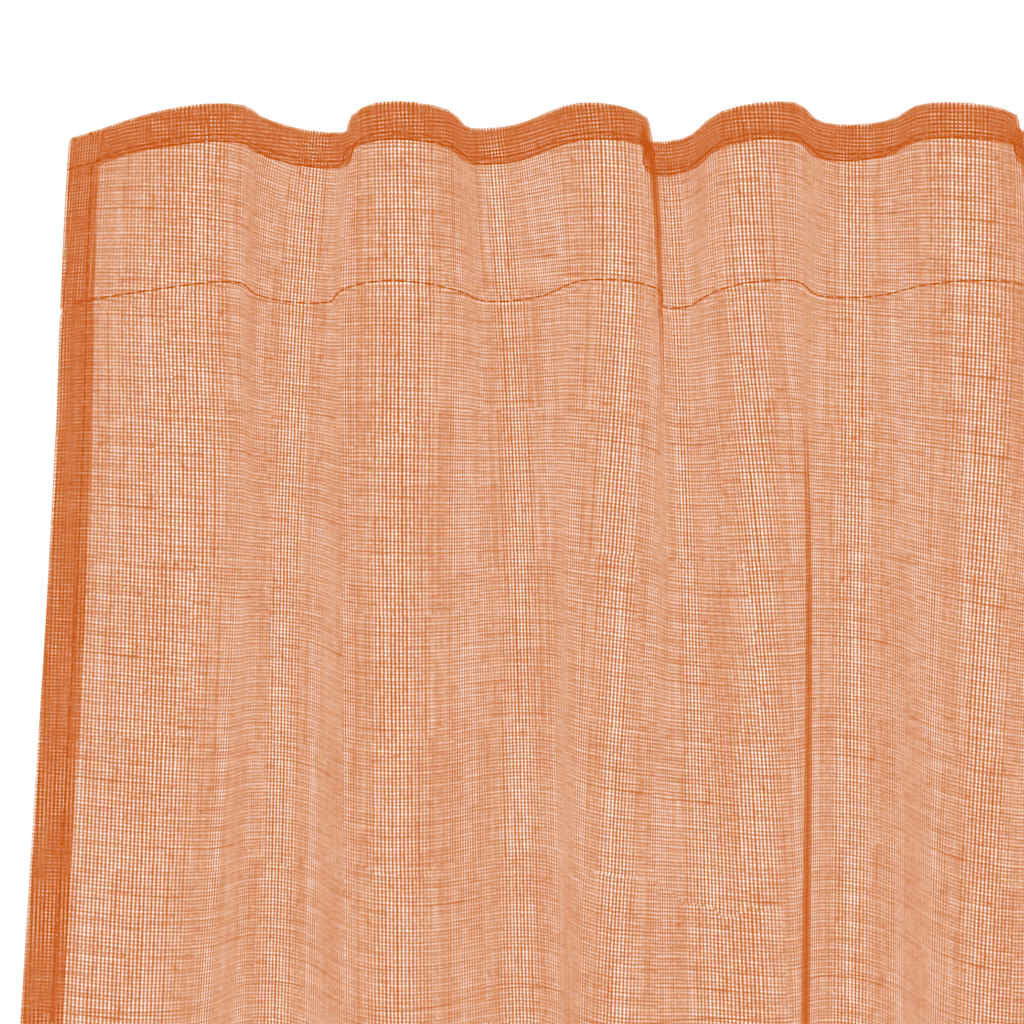 Voile Vorhänge mit Stangentaschen 2 Stk. Terrakotta