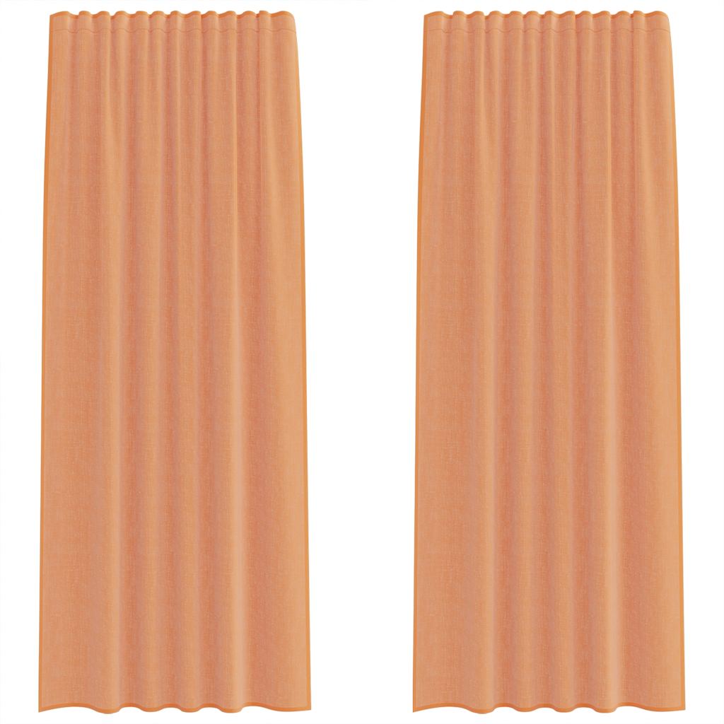 Voile Curtain Panels with Rod Pockets, 2 pcs., Terracotta