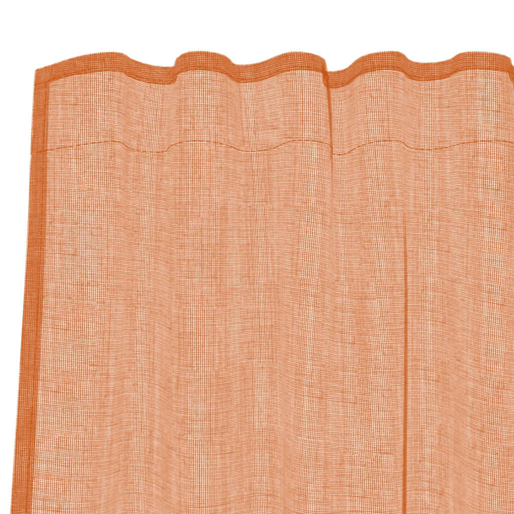 Voile Curtain Panels with Rod Pockets, 2 pcs., Terracotta