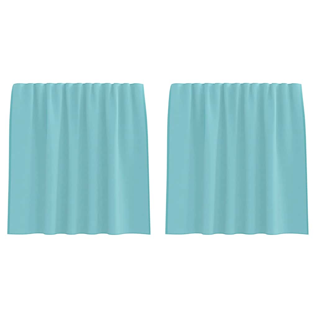 Voile Vorhänge mit Stangentaschen 2 Stk. Türkis