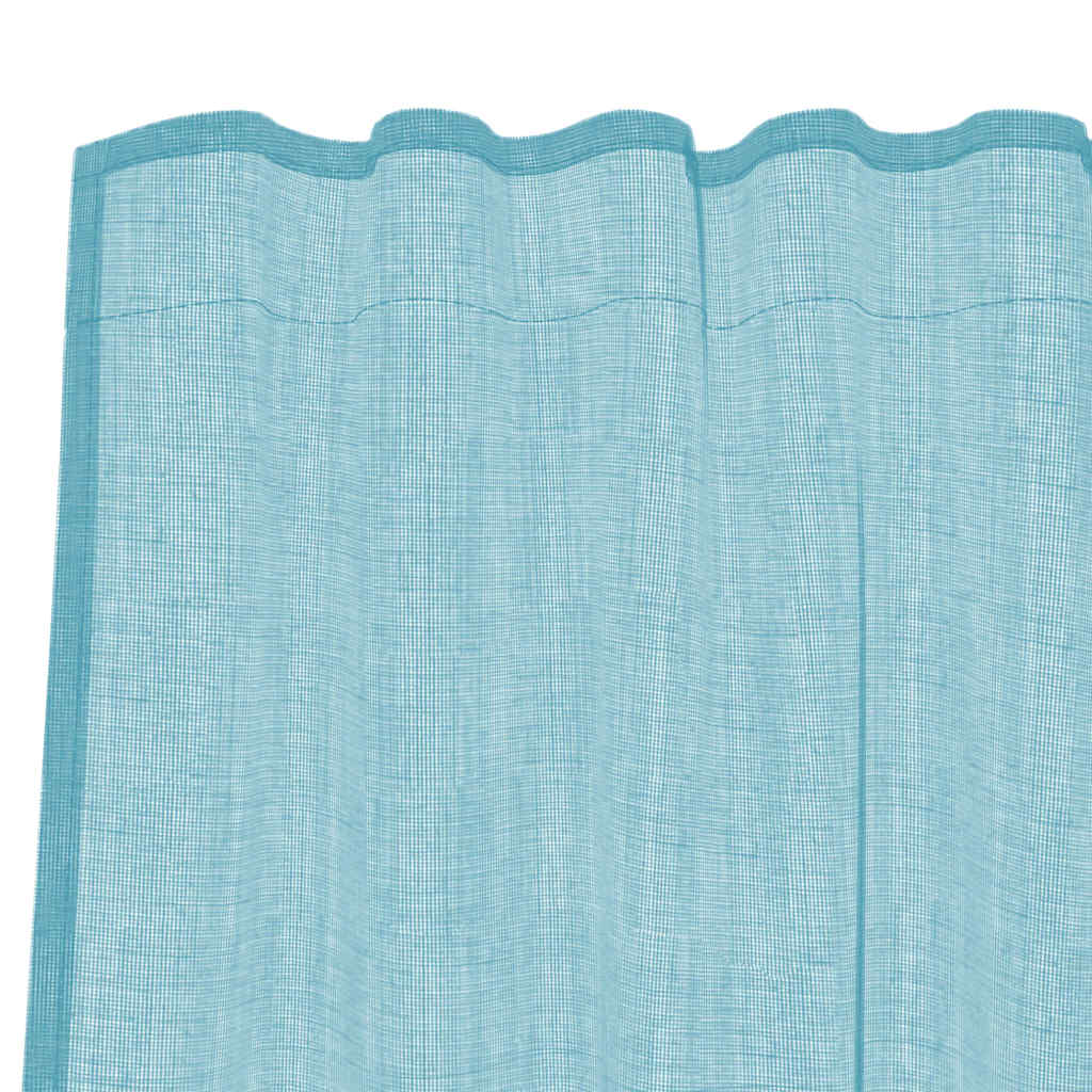 Voile Vorhänge mit Stangentaschen 2 Stk. Türkis