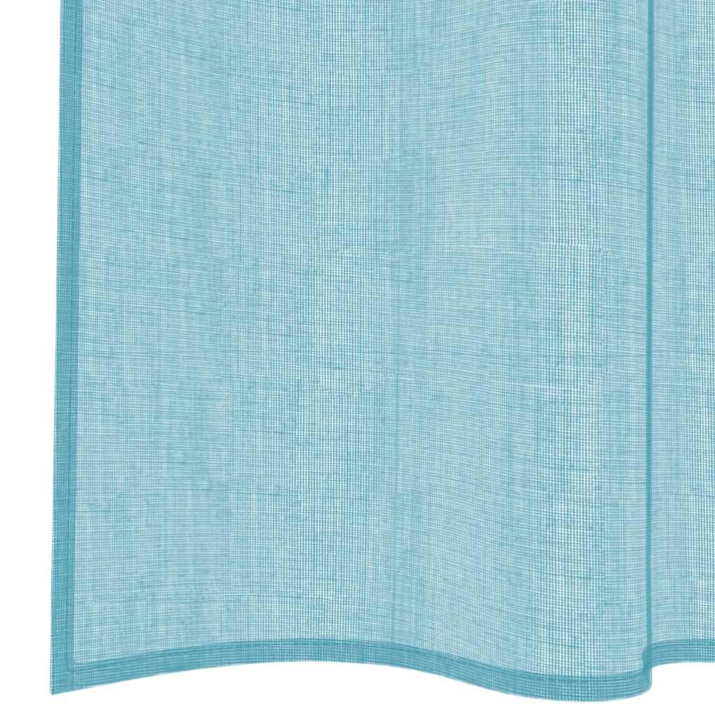 Voile Vorhänge mit Stangentaschen 2 Stk. Türkis