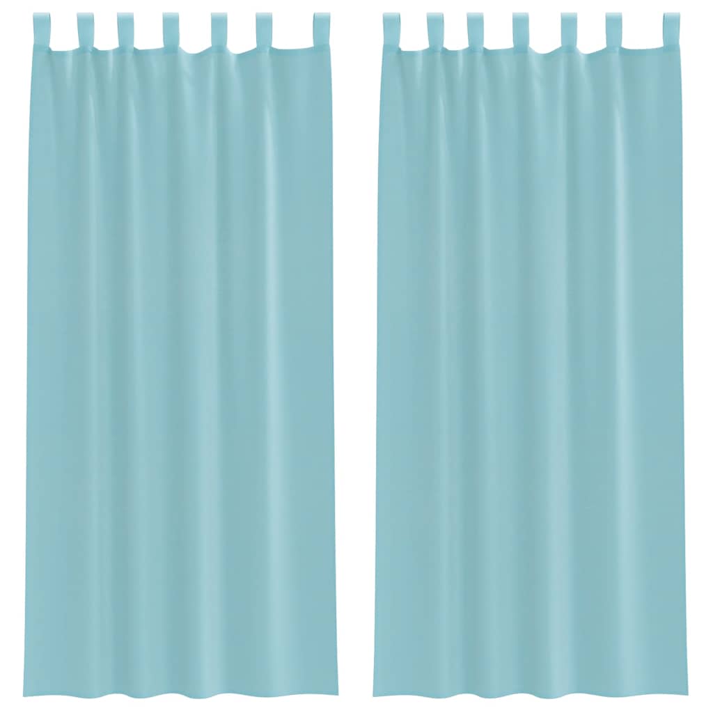 Voile Vorhänge mit Stangentaschen 2 Stk. Türkis