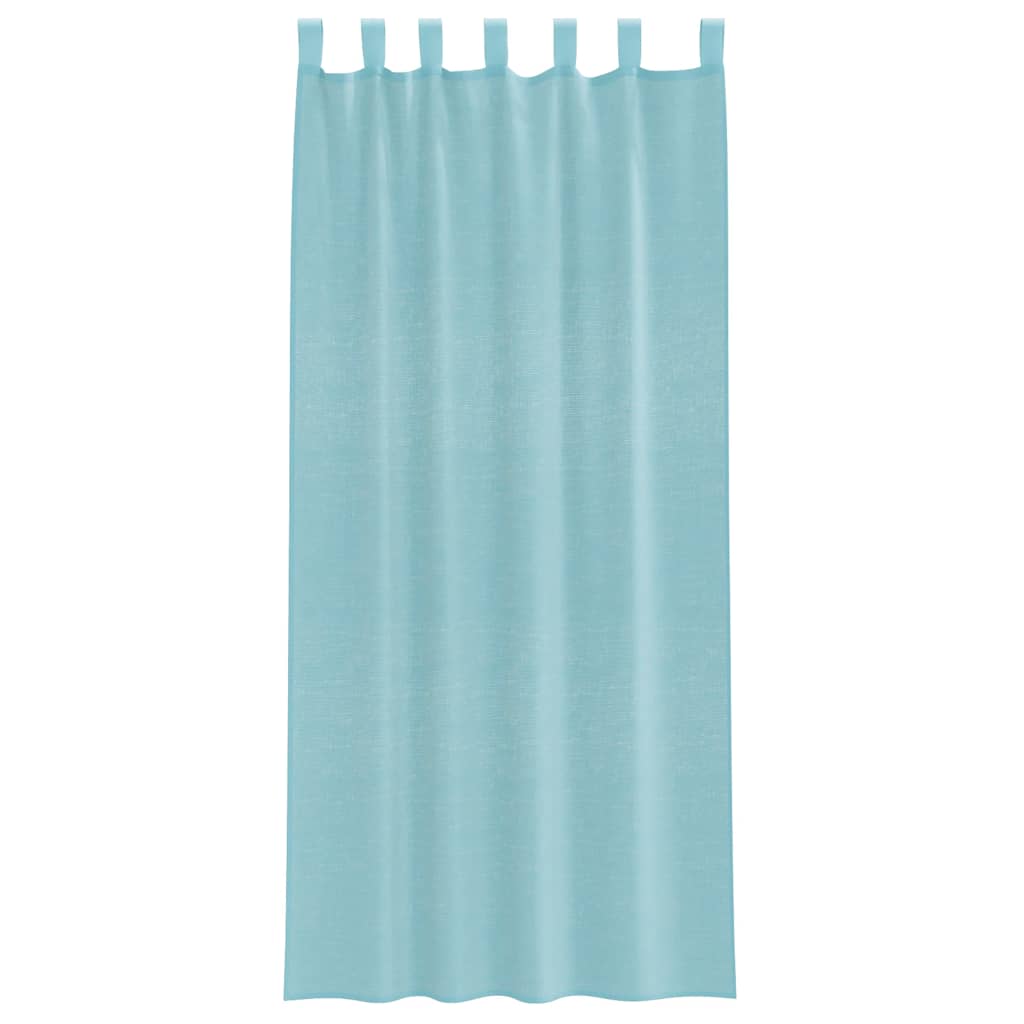 Voile Vorhänge mit Stangentaschen 2 Stk. Türkis