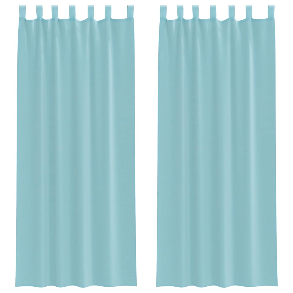 Voile Vorhänge mit Stangentaschen 2 Stk. Türkis