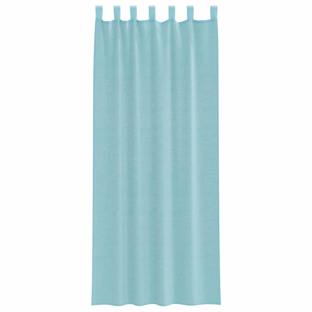 Voile Vorhänge mit Stangentaschen 2 Stk. Türkis