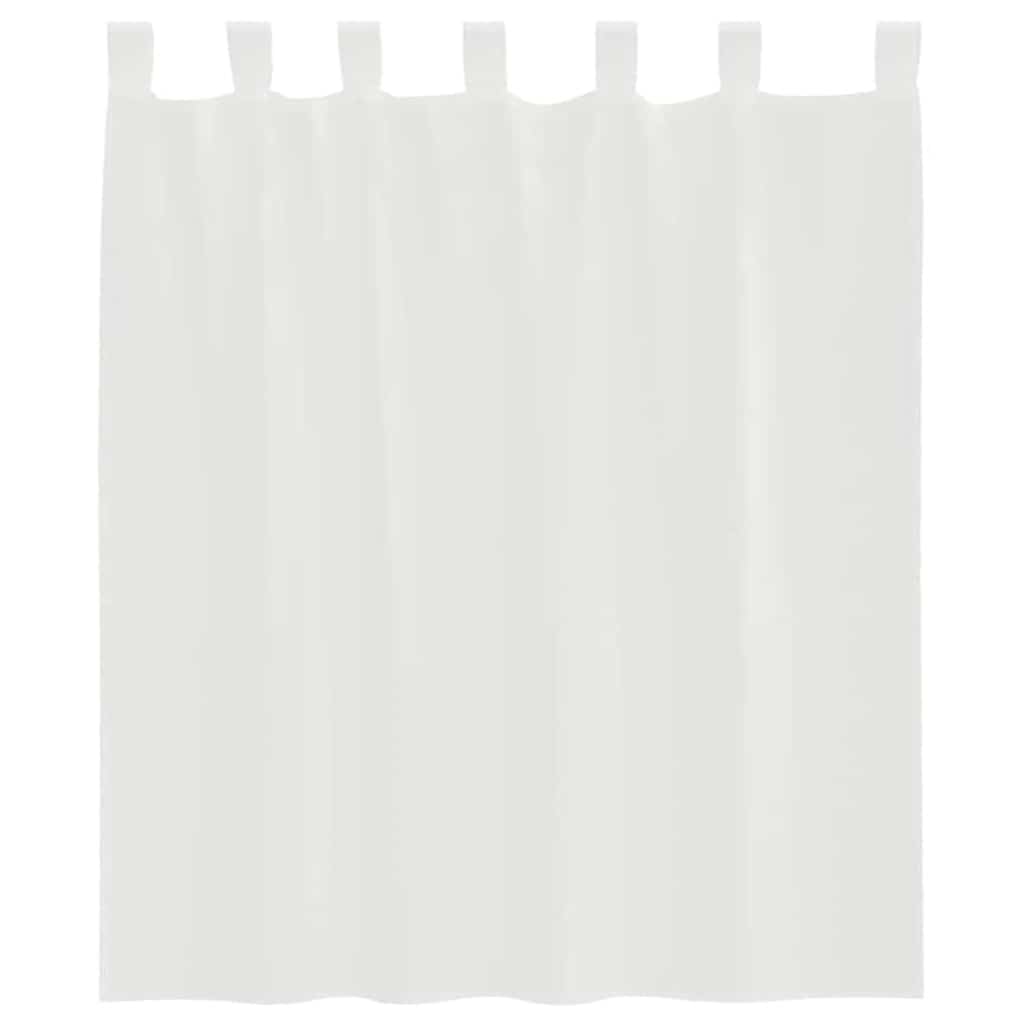 Voile Vorhänge mit Stangentaschen 2 Stk. Weiß