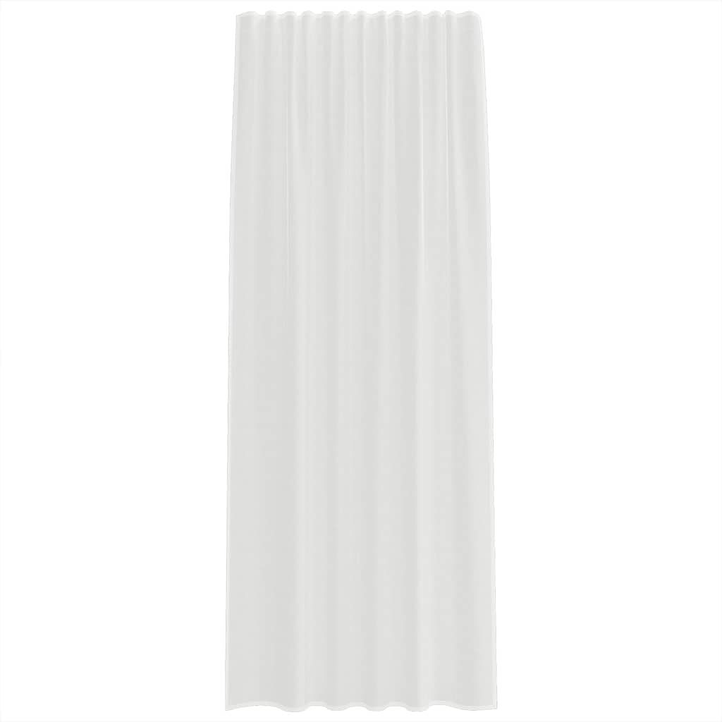 Voile Vorhänge mit Stangentaschen 2 Stk. Weiß