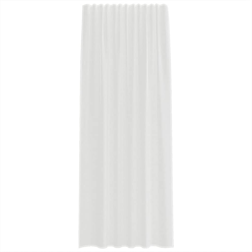 Voile Vorhänge mit Stangentaschen 2 Stk. Weiß