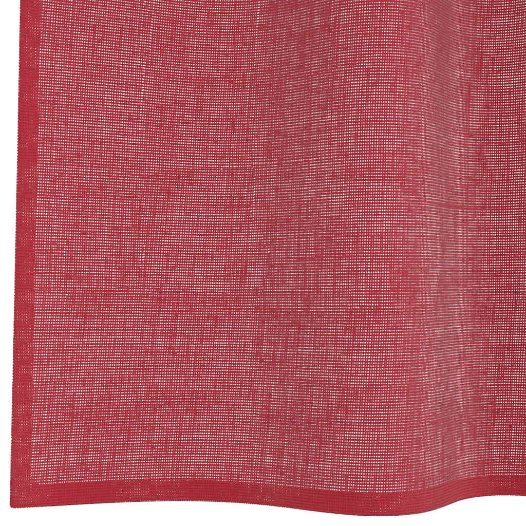 Voile Curtains with Rod Pockets, 2 pcs, Wine Red