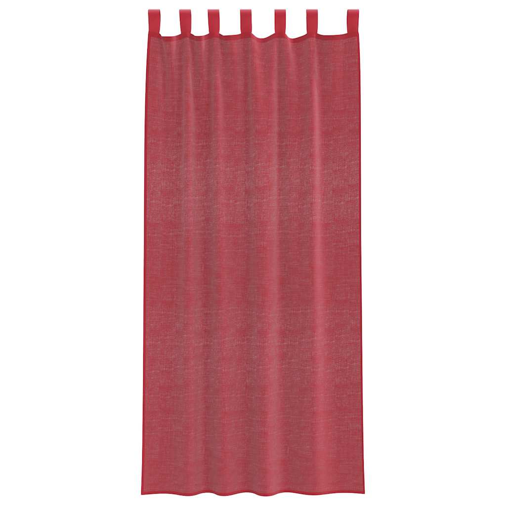 Voile Vorhänge mit Stangentaschen 2 Stk. Weinrot