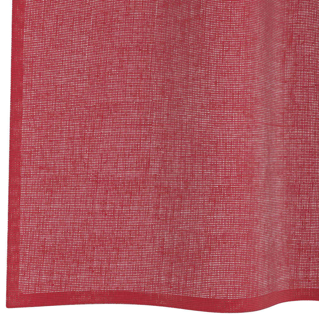 Voile Curtains with Rod Pockets, 2 pcs, Wine Red