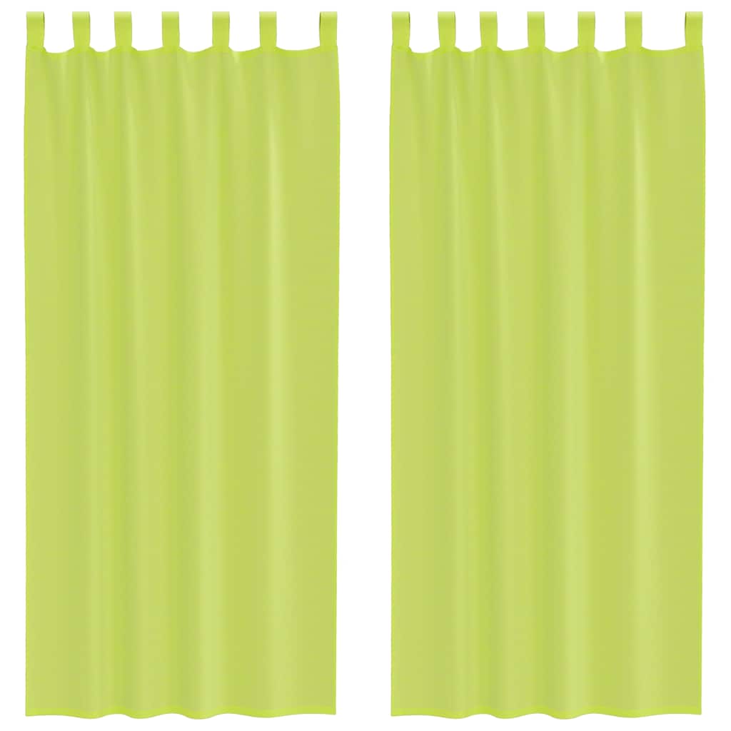 Voile Tab Top Curtains 2 pcs. Apple Green