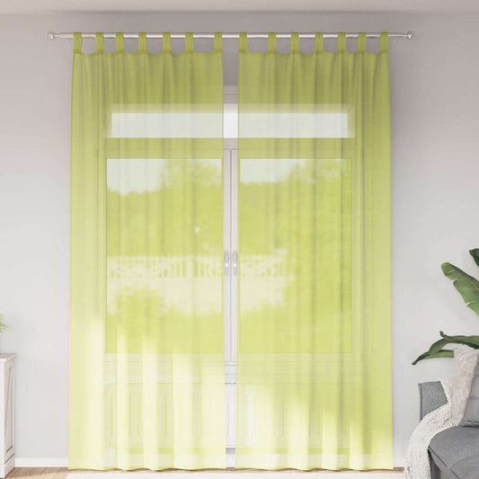 Voile Vorhänge mit Lasche 2 Stk. Apfelgrün